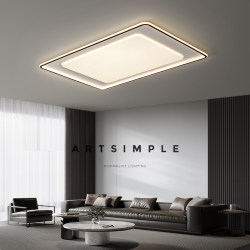 All-Copper Modern Light Luxury Living Room Ceiling Lamp, Simple and Elegant Rectangular Minimalist Hall Main Light, 2025 New Model All-Copper Modern Light Luxury Living Room Ceiling Lamp, Simple and Elegant Rectangular Minimalist Hall Main Light, 2025 New Model