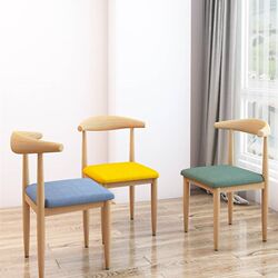 Dining chair backrest Nordic simple study stool desk student study bedroom home imitation solid wood iron cow Dining chair backrest Nordic simple study stool desk student study bedroom home imitation solid wood iron cow