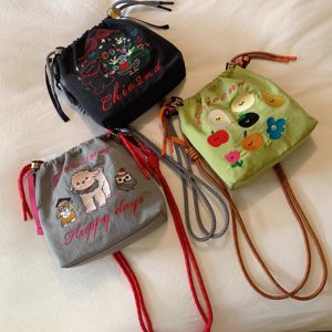 Chio'2nd embroidered bucket bag women's 2025 new underarm handbag super hot one-shoulder crossbody bag Chio'2nd embroidered bucket bag women's 2025 new underarm handbag super hot one-shoulder crossbody bag