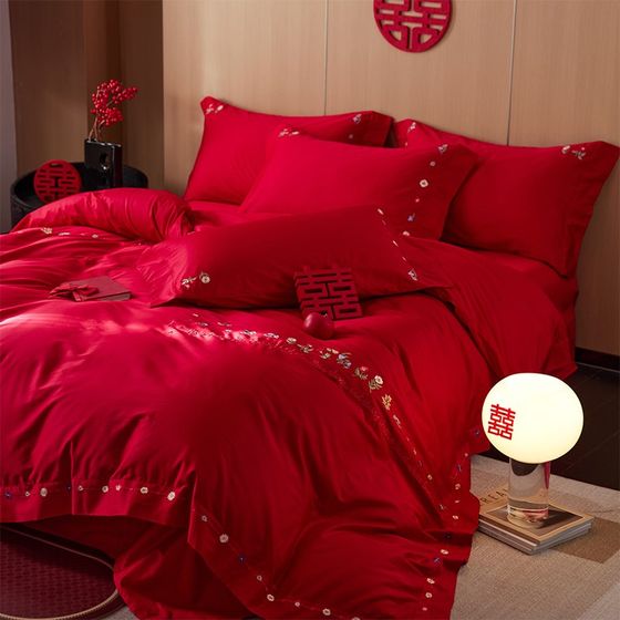 Flowers bloom and tread ~ Wedding 100S All-Cotton Four-Piece Set Class A Marriage Red Quilt Cover Bed Sheet Dowry Bedding
Flowers bloom and tread ~ Wedding 100S All-Cotton Four-Piece Set Class A Marriage Red Quilt Cover Bed Sheet Dowry Bedding