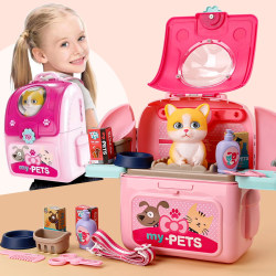 Xiongcheng cat pet backpack simulation animal puppy dog school bag children and girls dress up house wine toy Xiongcheng cat pet backpack simulation animal puppy dog school bag children and girls dress up house wine toy