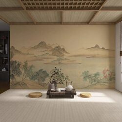 Wallpaper 8d three-dimensional Song's aesthetic landscape background wall cloth living room decoration wallpaper bedroom Internet celebrity wall cloth mural Wallpaper 8d three-dimensional Song's aesthetic landscape background wall cloth living room decoration wallpaper bedroom Internet celebrity wall cloth mural