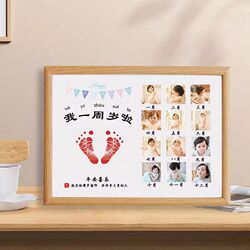 Baby's one-year-old hand and foot print souvenir, one hundred days and one hundred days of the full moon ceremony, L-sense baby's hand print and footprint, one year old gift Baby's one-year-old hand and foot print souvenir, one hundred days and one hundred days of the full moon ceremony, L-sense baby's hand print and footprint, one year old gift
