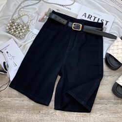 American retro black denim shorts men's trendy summer brand American retro black denim shorts men's trendy summer brand
