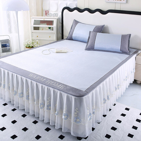 2024 new high-end Class A antibacterial embroidered ice silk mat three-piece set detachable washing bed skirt air conditioning soft mat
2024 new high-end Class A antibacterial embroidered ice silk mat three-piece set detachable washing bed skirt air conditioning soft mat