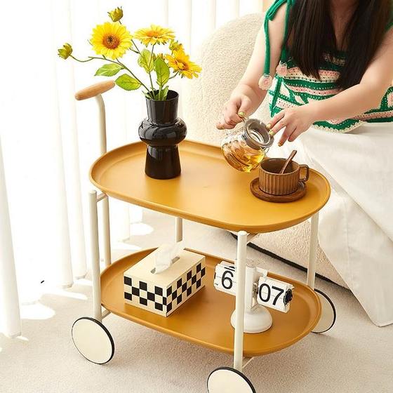 Sofa side coffee table storage wind cream bedside soft device rack trolley living room floor ornament accessories
Sofa side coffee table storage wind cream bedside soft device rack trolley living room floor ornament accessories