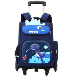 Elementary school students' trolley schoolbags for boys from grades one to three and four 2025 new children's waterproof six-wheel climbing stairs detachable Elementary school students' trolley schoolbags for boys from grades one to three and four 2025 new children's waterproof six-wheel climbing stairs detachable