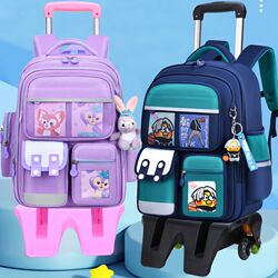 Children's trolley schoolbag, primary school boy, grade 1, 2, 3 to 6, girl climbing stairs to reduce load, large-capacity hand bag Children's trolley schoolbag, primary school boy, grade 1, 2, 3 to 6, girl climbing stairs to reduce load, large-capacity hand bag