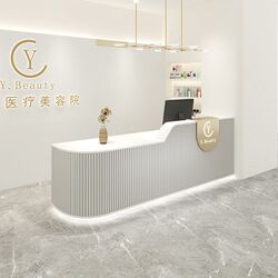 Light luxury and high-end clothing store women's wedding dress curved bar cashier nail art pet haircut reception cabinet Light luxury and high-end clothing store women's wedding dress curved bar cashier nail art pet haircut reception cabinet