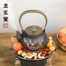 New Chinese-style tea-boiled cast iron charcoal stove barbecue oven Japanese-style iron kettle tea-boiled stove outdoor indoor wood charcoal stove New Chinese-style tea-boiled cast iron charcoal stove barbecue oven Japanese-style iron kettle tea-boiled stove outdoor indoor wood charcoal stove