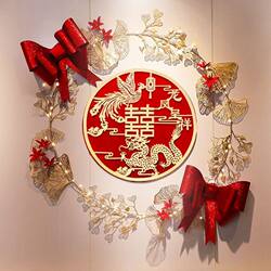 Wedding Decoration Set for the Door of the Bridal Chamber, Complete Set for the Groom's and Bride's Bedroom, New House, Wedding Room Door with Double Happiness Character, Hotel Wedding Decoration Set for the Door of the Bridal Chamber, Complete Set for the Groom's and Bride's Bedroom, New House, Wedding Room Door with Double Happiness Character, Hotel