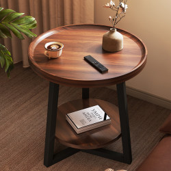 Coffee Table for Living Room, Small Apartment Sofa Side Table, Round Balcony Small Table, Tea Table, Simple Bedside Table with Storage Rack Coffee Table for Living Room, Small Apartment Sofa Side Table, Round Balcony Small Table, Tea Table, Simple Bedside Table with Storage Rack