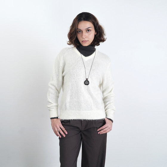 Wool Brushed V Neck Pullover Women's Sweater XTJH Thread Plan 
Wool Brushed V Neck Pullover Women's Sweater XTJH Thread Plan