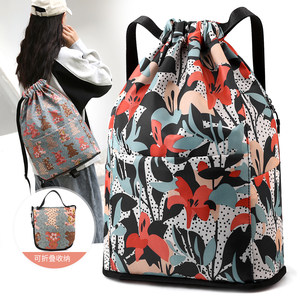 Folding Oxford cloth drawstring ties pocket backpack for women's sports fitness travel bag large capacity backpack school bag 
Folding Oxford cloth drawstring ties pocket backpack for women's sports fitness travel bag large capacity backpack school bag
