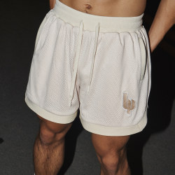 Summer mesh embroidered shorts thin sports quarter pants Summer mesh embroidered shorts thin sports quarter pants