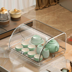 Tea set storage box with lid dustproof transparent tea table table top tea tea cup sorting storage Kung Fu teapot storage rack Tea set storage box with lid dustproof transparent tea table table top tea tea cup sorting storage Kung Fu teapot storage rack