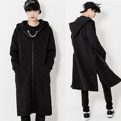 2025 Men Mid Length Long Length Outwear pure color K-style Style Men's Hooded ins Trendy Autumn Plus Size Zipper Sweatshirt 2025 Men Mid Length Long Length Outwear pure color K-style Style Men's Hooded ins Trendy Autumn Plus Size Zipper Sweatshirt