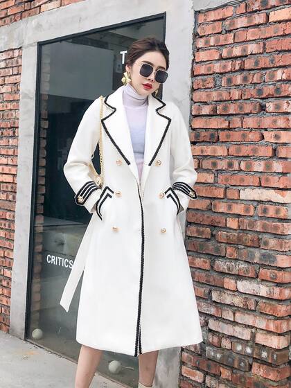 White over-knee woolen jacket for women mid-length autumn and winter British Hepburn style thickened slim black double-breasted large
White over-knee woolen jacket for women mid-length autumn and winter British Hepburn style thickened slim black double-breasted large