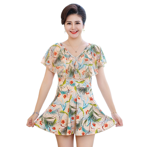 Mom's swimsuit women's conservative belly-covering and slimming one-piece large-size swimsuit dress hot spring skirt swimsuit
Mom's swimsuit women's conservative belly-covering and slimming one-piece large-size swimsuit dress hot spring skirt swimsuit
