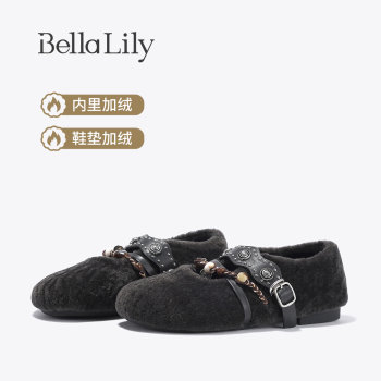 BellaLily2025 new autumn style elegant flat shoes comfortable women's shoes wool and plush fur shoes BellaLily2025 new autumn style elegant flat shoes comfortable women's shoes wool and plush fur shoes