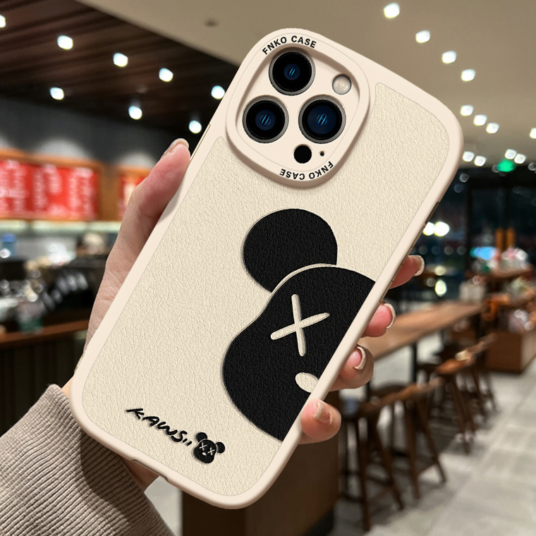 Kaws Bear Couples Silicone TPU 15, 14, 13, 12 iPhone Case