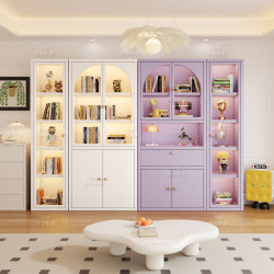 Glass Door Bookcase, Nordic Iron Art Cabinet with Door, Bookshelf, Storage Display Cabinet, Floor-Standing Bookcase, Living Room Storage Cabinet, Simple Glass Door Bookcase, Nordic Iron Art Cabinet with Door, Bookshelf, Storage Display Cabinet, Floor-Standing Bookcase, Living Room Storage Cabinet, Simple