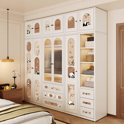 Meishida Children's Bedroom Wardrobe Cream Style Cartoon Panda Home Wardrobe Carbon Steel Glass Clothing Storage Cabinet Meishida Children's Bedroom Wardrobe Cream Style Cartoon Panda Home Wardrobe Carbon Steel Glass Clothing Storage Cabinet