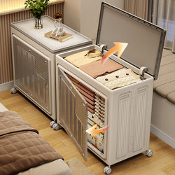 Double-Door Clothing Storage Box, Large Capacity, Extra-Large Household Flip-Top Storage Cabinet with Wheels for Clothes and Quilts Double-Door Clothing Storage Box, Large Capacity, Extra-Large Household Flip-Top Storage Cabinet with Wheels for Clothes and Quilts