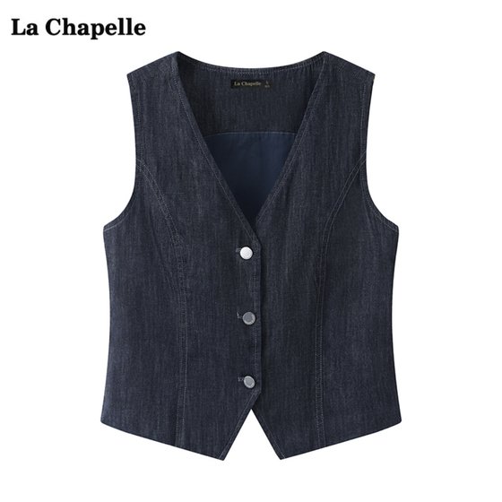 La Chapelle/La Chapelle retro V-neck denim vest vest women's spring and autumn new style exterior top
La Chapelle/La Chapelle retro V-neck denim vest vest women's spring and autumn new style exterior top