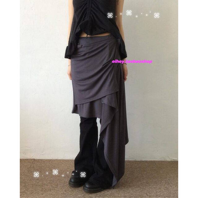 eihey early autumn irregular design pleated skirt retro lazy pleated fashion casual long skirt skirt eihey early autumn irregular design pleated skirt retro lazy pleated fashion casual long skirt skirt