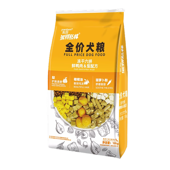 Pied fresh duck meat and pear freeze-dried six-pin dog food 10kg adult puppy general raw bone meat full price staple food 20*0.5kg pack
Pied fresh duck meat and pear freeze-dried six-pin dog food 10kg adult puppy general raw bone meat full price staple food 20*0.5kg pack