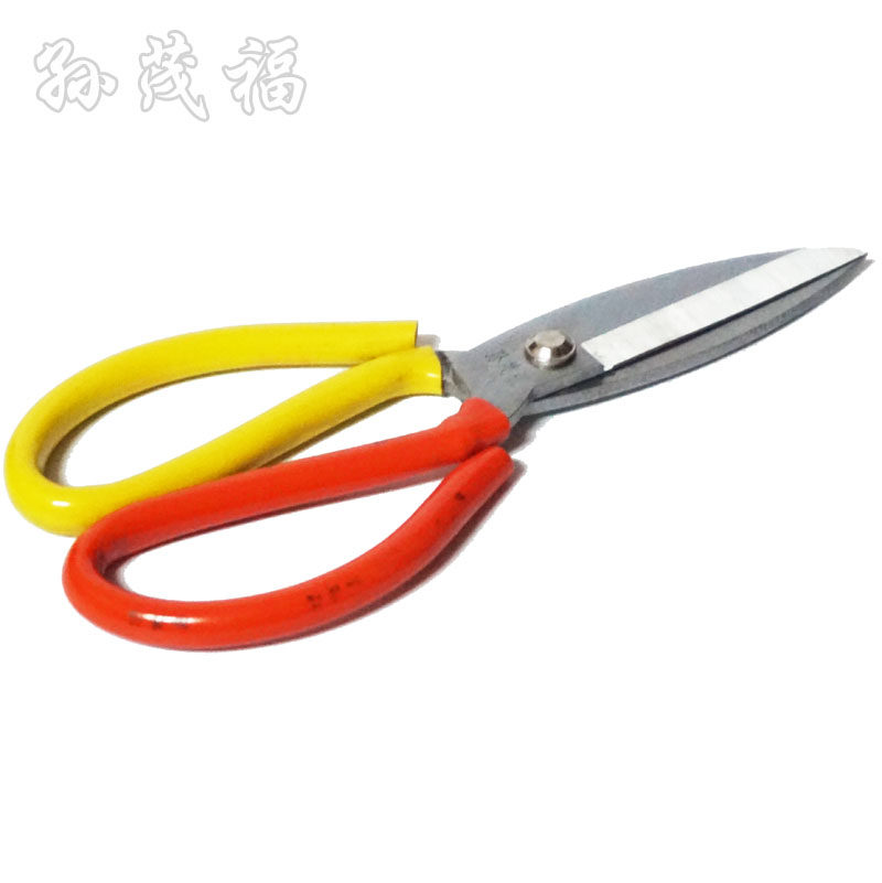 SUN MAOFU 가정용 D01D02 가공 산업용 가죽 녹 방지 철 물고기 머리 전기 도금 빨간색과 노란색 손잡이 대형 머리 가위-