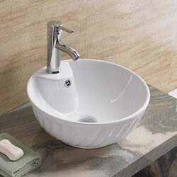 Round Countertop Washbasin Bathroom Washbasin Home Balcony Pool Single Basin Hotel Art Basin 41cm Round Countertop Washbasin Bathroom Washbasin Home Balcony Pool Single Basin Hotel Art Basin 41cm
