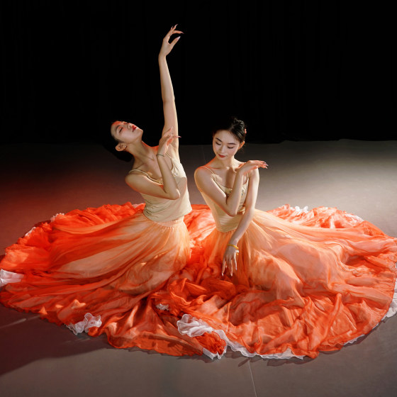 Jinghong dance Fengyue dance skirt Chinese style classical modern dance skirt performance costume art exam photography big sling skirt
Jinghong dance Fengyue dance skirt Chinese style classical modern dance skirt performance costume art exam photography big sling skirt