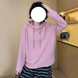 Korean-Style Pink Hooded Sweatshirt for Women, Thickened 2025 New Model, Loose and Lazy Style, Super Nice and Unique Beautiful Top Korean-Style Pink Hooded Sweatshirt for Women, Thickened 2025 New Model, Loose and Lazy Style, Super Nice and Unique Beautiful Top