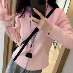 Korean Style Stand-Up Collar Long-Sleeve Sweatshirt Jacket for Women, 2025 New Autumn and Winter Thickened Warm Slim-Fit Flattering Shoulder-Length Top Korean Style Stand-Up Collar Long-Sleeve Sweatshirt Jacket for Women, 2025 New Autumn and Winter Thickened Warm Slim-Fit Flattering Shoulder-Length Top