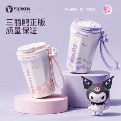 Vanow Kuromi Coffee Thermos Cup, High-Value Women's 2025 New Model Cup, High-Value Portable Straw Water Cup Vanow Kuromi Coffee Thermos Cup, High-Value Women's 2025 New Model Cup, High-Value Portable Straw Water Cup