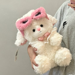 Cute Little Sheep Plush Toy for Girls to Sleep With, Stuffed Animal with Birthday Hat, Gift for Girls, Sheep Doll Cute Little Sheep Plush Toy for Girls to Sleep With, Stuffed Animal with Birthday Hat, Gift for Girls, Sheep Doll