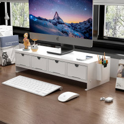 Carbon Steel Desk Monitor Riser Stand, Simple Keyboard Storage, Desktop Organizer, Neck Protection Office Gadget Carbon Steel Desk Monitor Riser Stand, Simple Keyboard Storage, Desktop Organizer, Neck Protection Office Gadget