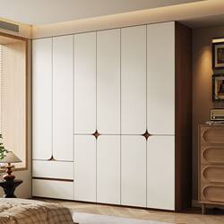 Wardrobe for Home Use in Small Bedrooms, Handle-Free, Segmented, Modern and Simple Storage Cabinet, Ready-Made Solid Wood Storage Wardrobe Wardrobe for Home Use in Small Bedrooms, Handle-Free, Segmented, Modern and Simple Storage Cabinet, Ready-Made Solid Wood Storage Wardrobe