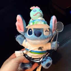 Playing badminton, baseball, Stitch plush doll, car seat belt, shoulder pads, cute car decoration cartoon Playing badminton, baseball, Stitch plush doll, car seat belt, shoulder pads, cute car decoration cartoon