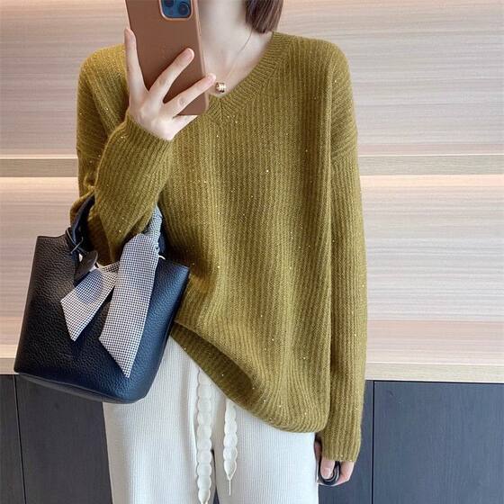 2025 Spring and Autumn New Fashionable Casual Versatile Slim Loose V-neck Fashion Women's Long-Sleeved Sweater Trendy 
2025 Spring and Autumn New Fashionable Casual Versatile Slim Loose V-neck Fashion Women's Long-Sleeved Sweater Trendy