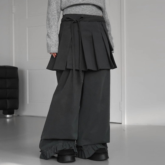 Liangliangjia wood earrings casual trousers for women's spring new retro personalized pocket lace-up pleated skirt suit
Liangliangjia wood earrings casual trousers for women's spring new retro personalized pocket lace-up pleated skirt suit