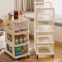 Trolley Storage Rack Floor-Standing Drawer-Type Snack Rack Household Multi-Layer Baby Storage Toy Sundry Storage Cabinet Trolley Storage Rack Floor-Standing Drawer-Type Snack Rack Household Multi-Layer Baby Storage Toy Sundry Storage Cabinet