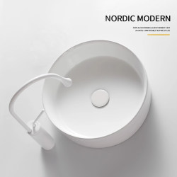 Nordic-Style Countertop Washbasin, Round Wash Basin, Small Size, Mini Balcony Ceramic Black Dark Green Face Wash Basin Nordic-Style Countertop Washbasin, Round Wash Basin, Small Size, Mini Balcony Ceramic Black Dark Green Face Wash Basin