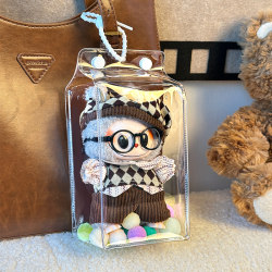 labubu protective cover transparent PVC dust bag labubu protective cover transparent PVC dust bag