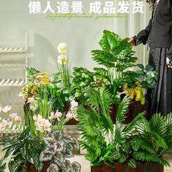Simulated Green Plant Landscaping Combination, Tropical Plant Partition, Flower Trough, Flower Box, Artificial Flowers, Indoor Landscape Decoration Simulated Green Plant Landscaping Combination, Tropical Plant Partition, Flower Trough, Flower Box, Artificial Flowers, Indoor Landscape Decoration