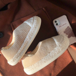 Lin Xiansan women's winter knitted cotton slippers Lin Xiansan women's winter knitted cotton slippers
