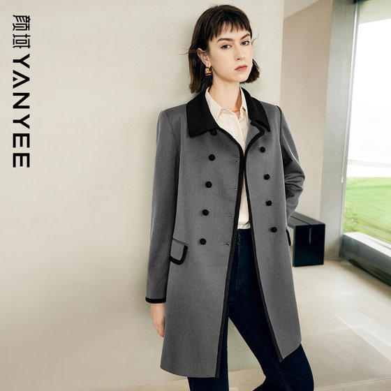 The mid-length lapel windbreaker for women in the 2025 new early autumn retro temperament commuting casual loose jacket for women The mid-length lapel windbreaker for women in the 2025 new early autumn retro temperament commuting casual loose jacket for women