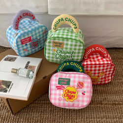 2024 New Pearl Pearl Embroidered Candy Color Plaid Cosmetic Bag Large Capacity Storage Organizing Portable Bag 2024 New Pearl Pearl Embroidered Candy Color Plaid Cosmetic Bag Large Capacity Storage Organizing Portable Bag